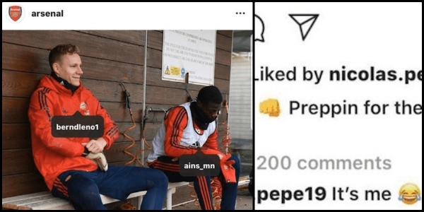 Pepe-jokes-with-Arsenal-social-media-team