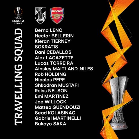 Vitoria v Arsenal Squad