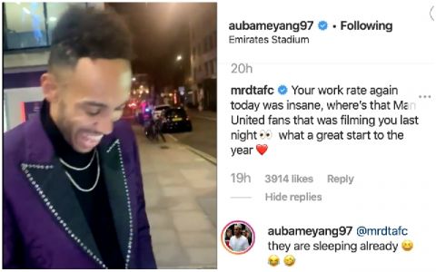 Aubameyang-hits-back-at-Man-United-fan