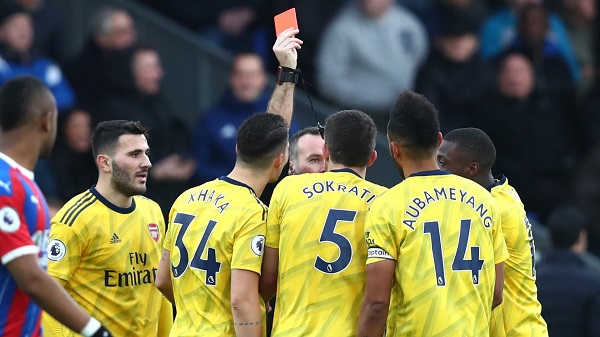 Aubameyang Red Card