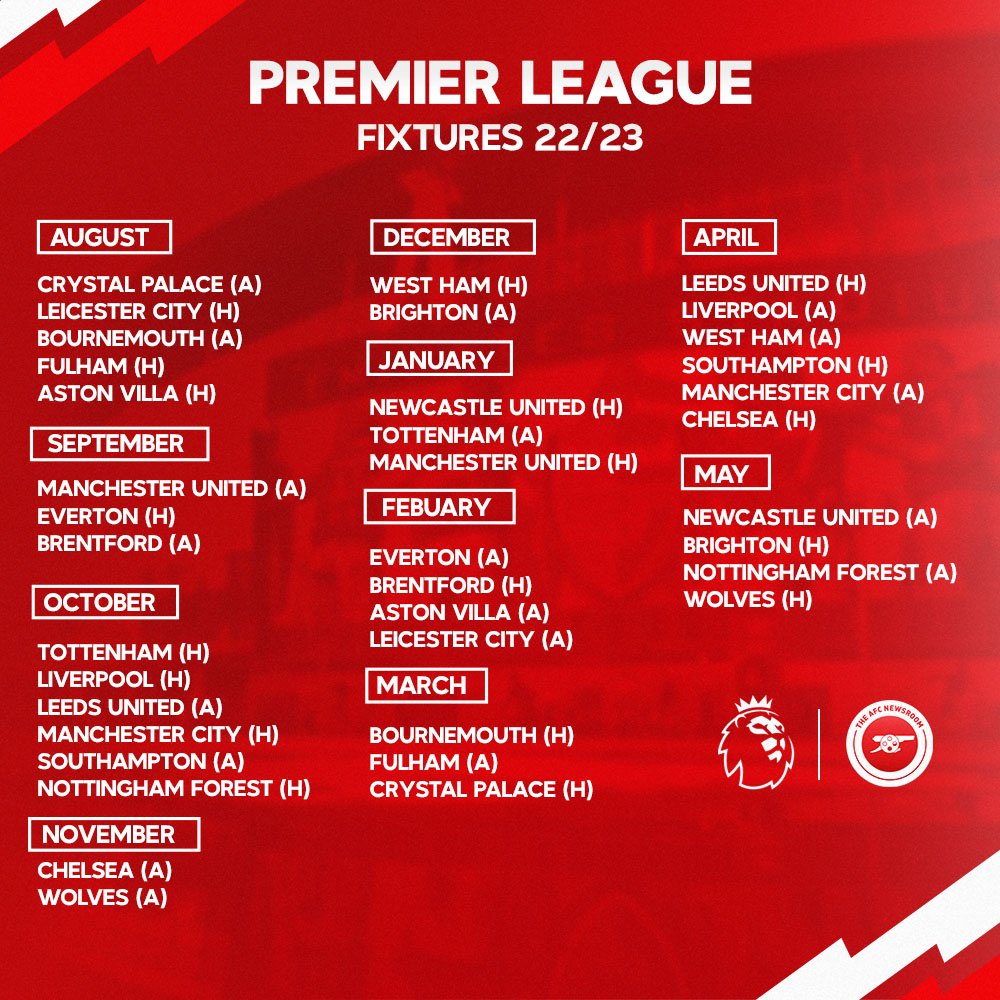 Arsenal fixture store list