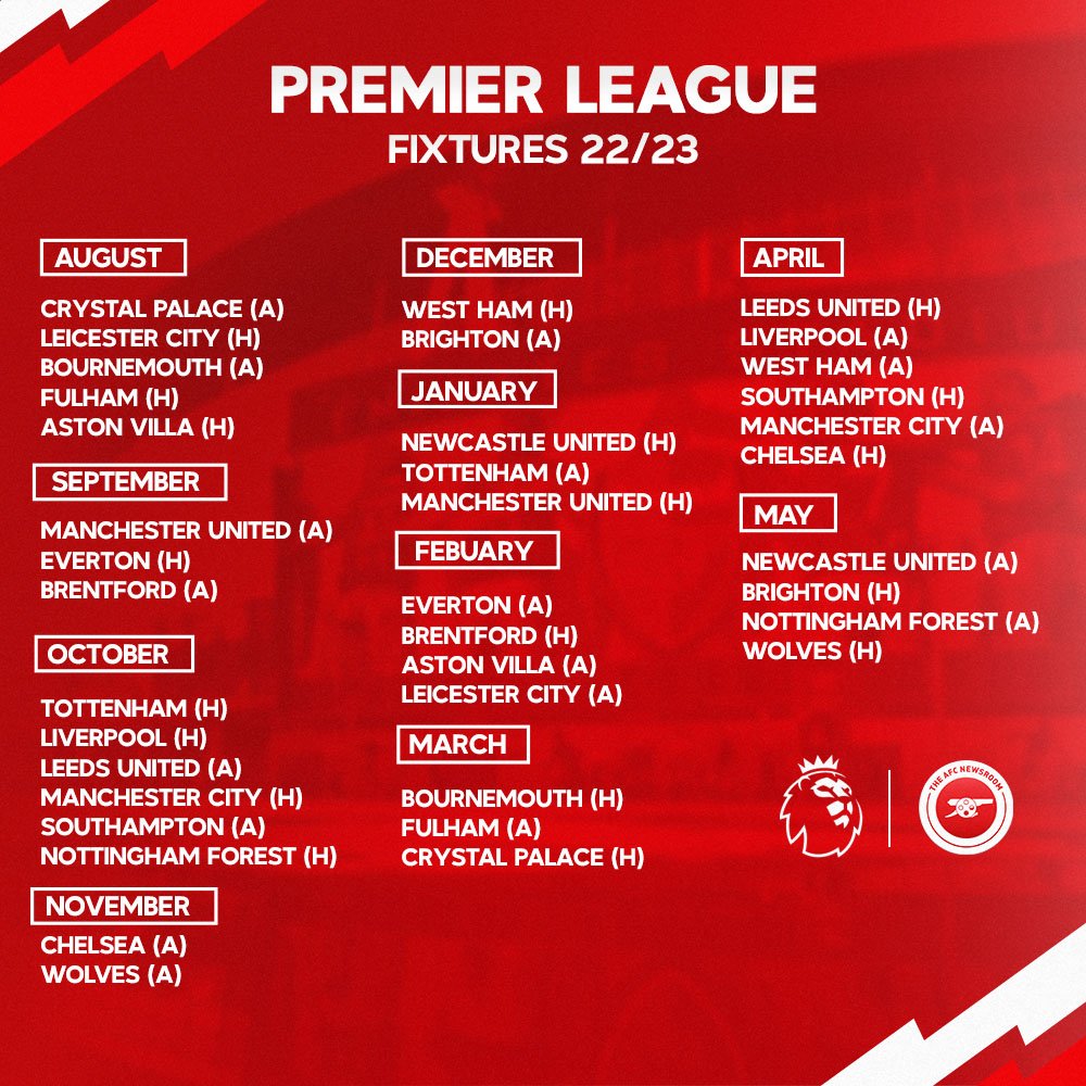  Image Arsenal Fixtures Released And Arsenal Start Away To Crystal 