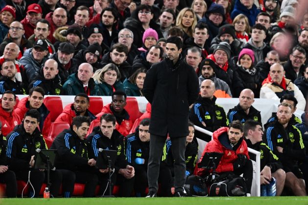 Arteta against Liverpool