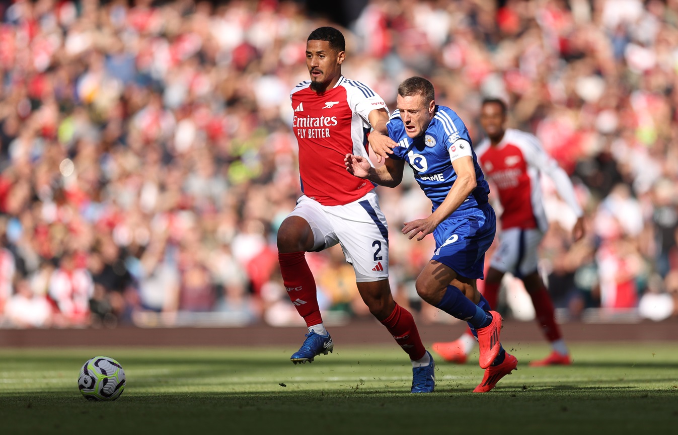 Saliba in action for Arsenal