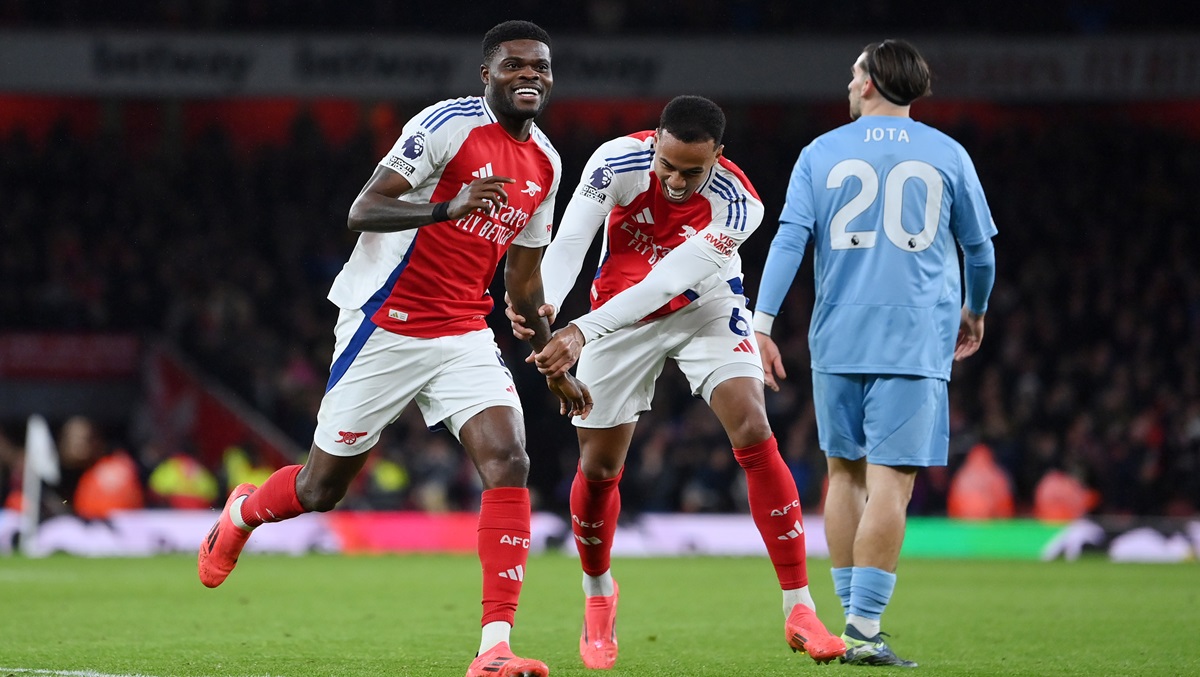 Partey scoring against Nottingham Forest