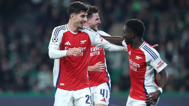Havertz Saka Rice v Sporting