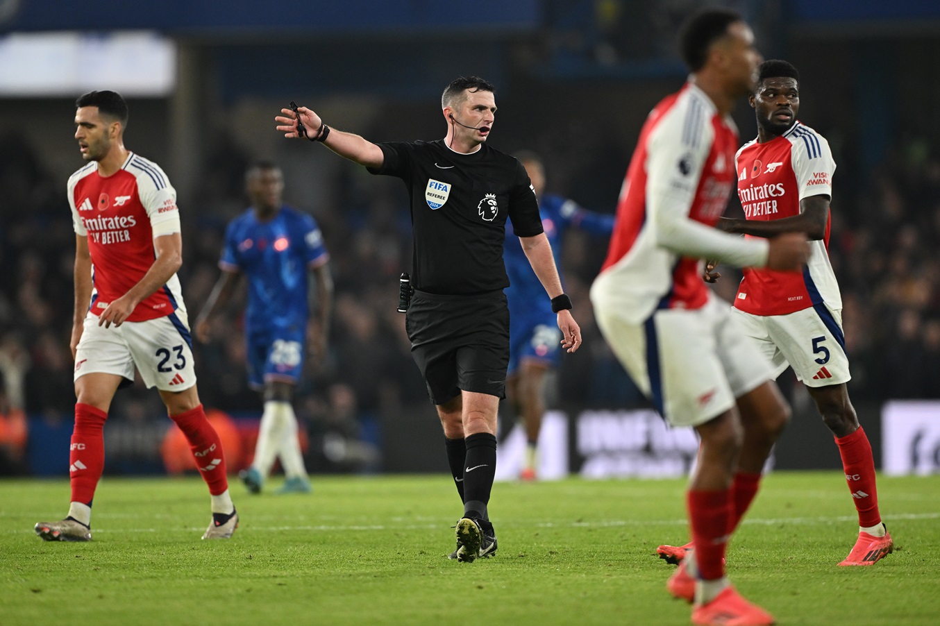 referee M Oliver Chelsea v Arsenal
