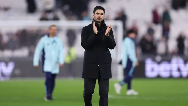 Arteta applauding the Arsenal fans after Arsenal win
