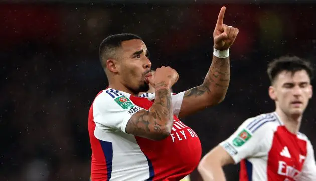 Jesus celebrating v Crystal Palace