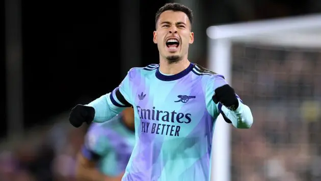 Martinelli celebrating v Crystal Palace