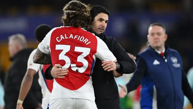 Arteta with Calafiori