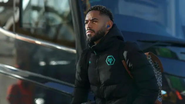 Matheus Cunha arriving for Arsenal game