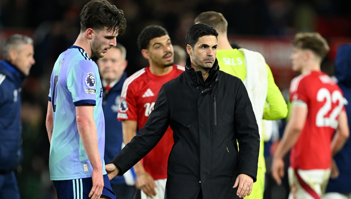 Arteta and Rice v Nottingham Forest