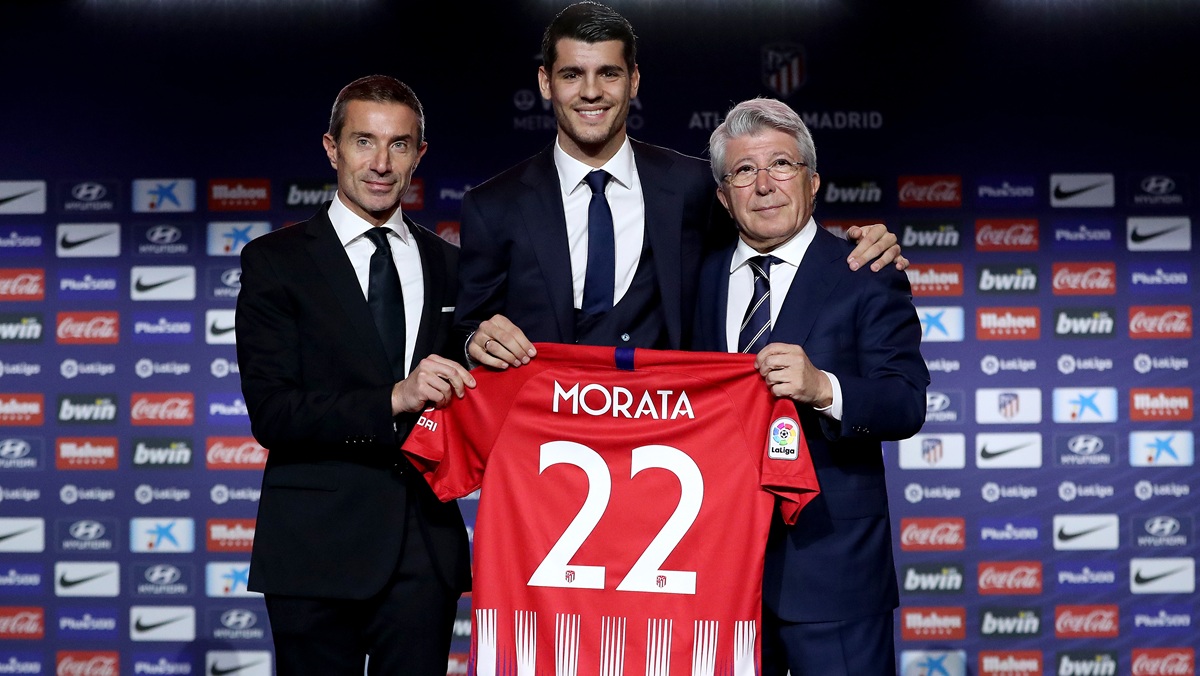 Andrea Berta with Alvaro Morata