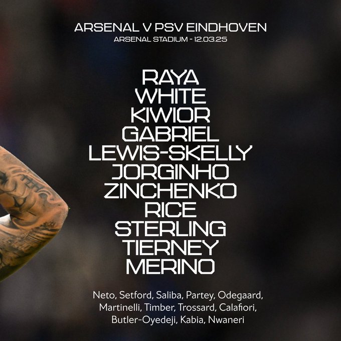 Arsenal team v psv