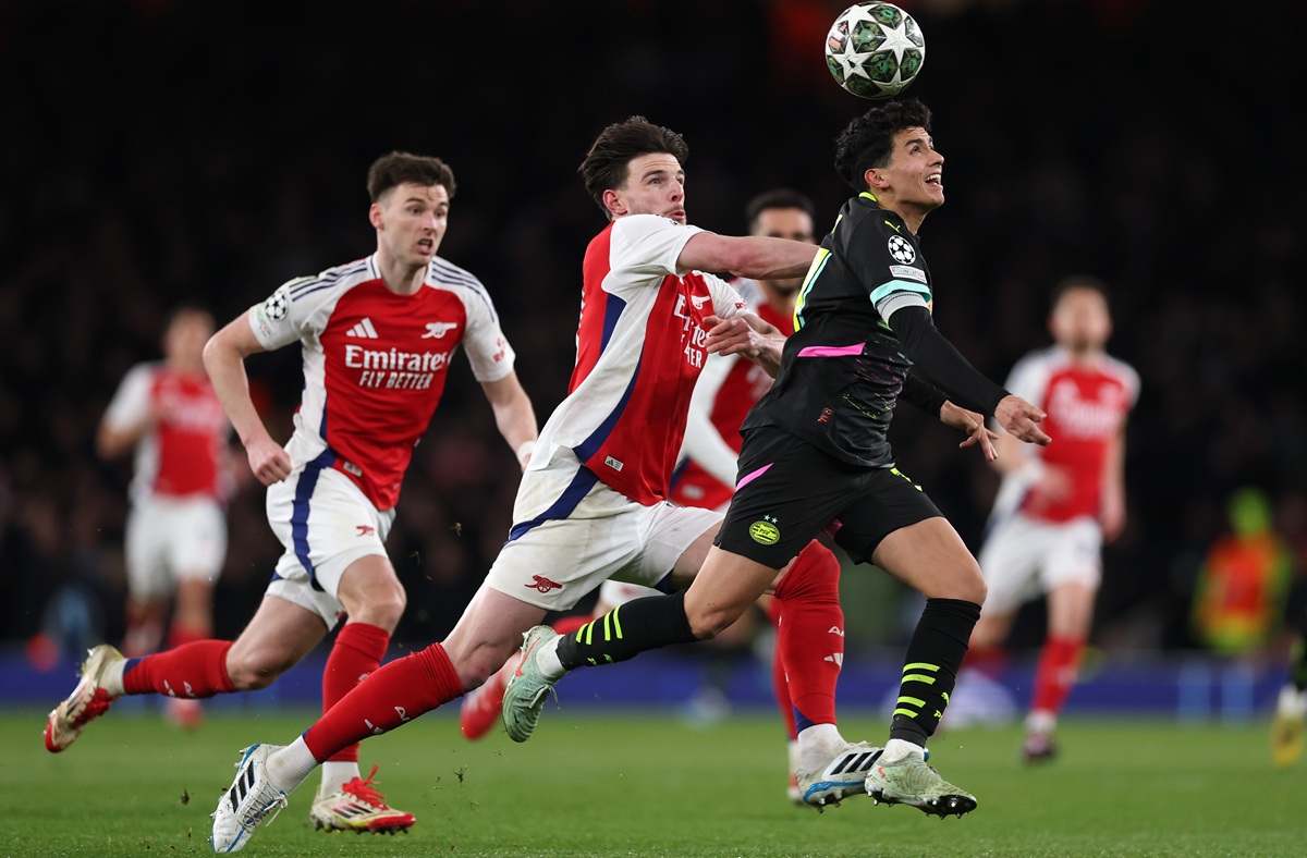 Arsenal into Champions League quarter finals after 2-2 draw with PSV