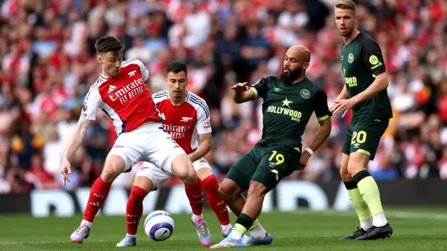 Bryan Mbeumo and Kieran Tierney