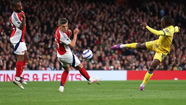 Eze scoring against Arsenal
