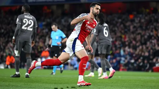 Merino celebrating v Real Madrid