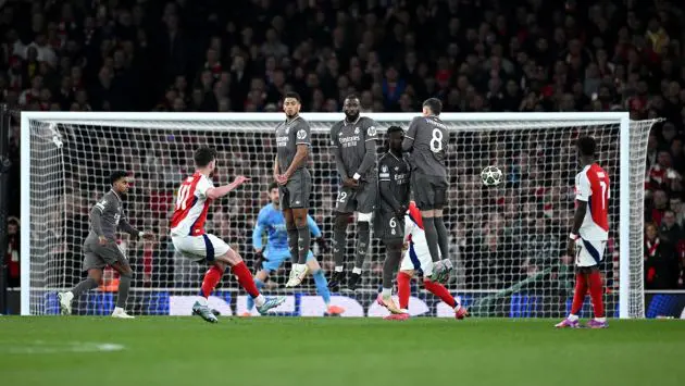 Rice scoring against Real Madrid