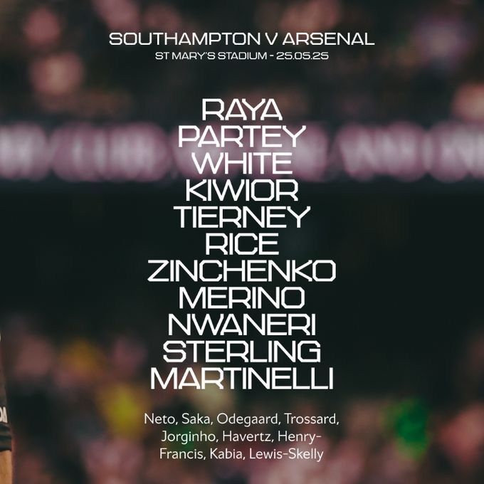 Arsenal team news v Southampton