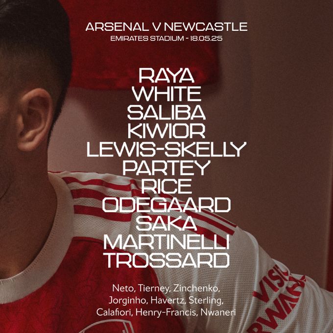 Arsenal team v Newcastle Premier League