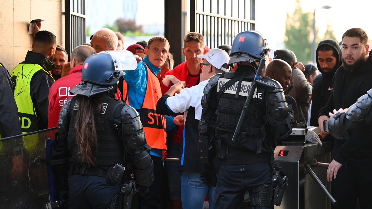 A reminder of the 2022 Champions League final fiasco as Arsenal visit Paris